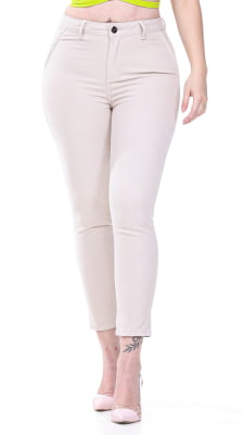 CALÇA CHINO FEMININA CIGARRETE COM BOLSO FACA REF5215