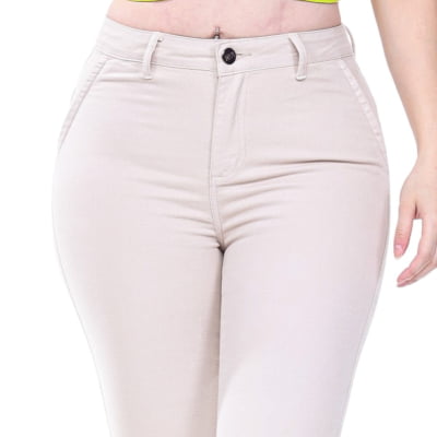 CALÇA CHINO FEMININA CIGARRETE COM BOLSO FACA REF5215