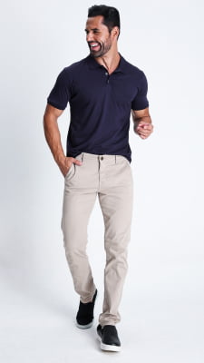 CALÇA COLLOR MASCULINA SKINNY REF1038 - AREIA