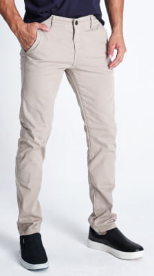 CALÇA COLLOR MASCULINA SKINNY REF1038 - AREIA