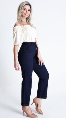 CALÇA JEANS FEMININA RETA CROPPED REF5240