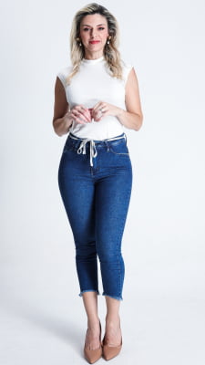 CALÇA JEANS FEMININA SKINNY CROPPED REF5237