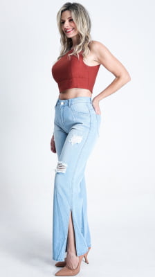 CALÇA JEANS FEMININA WIDE LEG REF5241