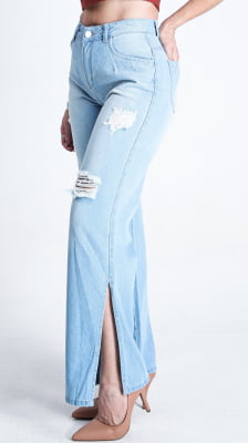 CALÇA JEANS FEMININA WIDE LEG REF5241