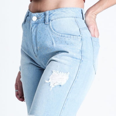 CALÇA JEANS FEMININA WIDE LEG REF5241