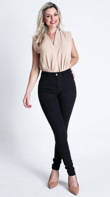 CALÇA JEANS PRETA FEMININA SKINNY REF5214