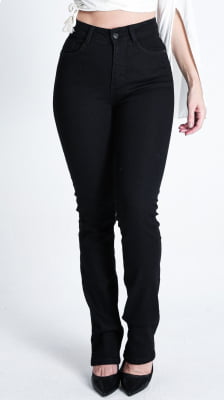 CALÇA JEANS PRETA FEMININA TRADICIONAL REF5227