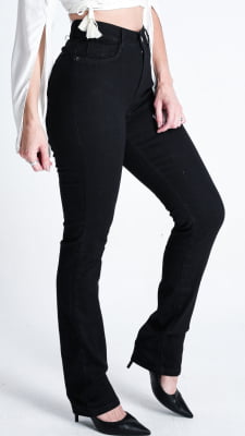 CALÇA JEANS PRETA FEMININA TRADICIONAL REF5227