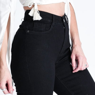 CALÇA JEANS PRETA FEMININA TRADICIONAL REF5227