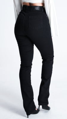 CALÇA JEANS PRETA FEMININA TRADICIONAL REF5227