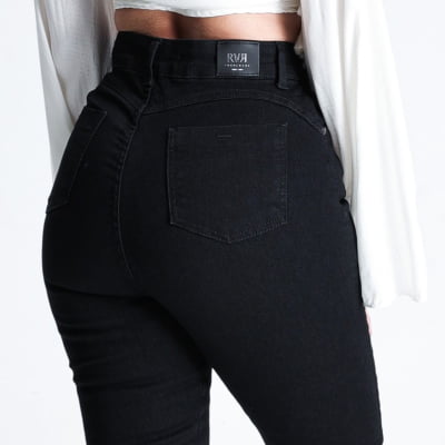 CALÇA JEANS PRETA FEMININA TRADICIONAL REF5227