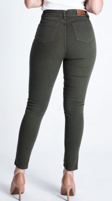 CALÇA VERDE FEMININA CIGARRETE COM BOLSO FACA REF5215 