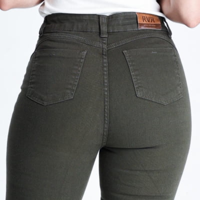 CALÇA VERDE FEMININA CIGARRETE COM BOLSO FACA REF5215 