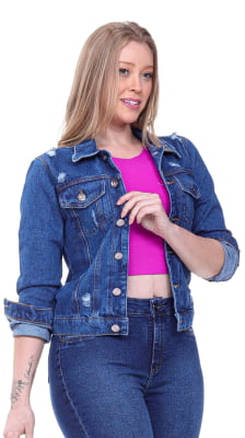 JAQUETA JEANS FEMININA REF3004