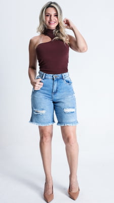 BERMUDA JEANS FEMININA JORTS REF8025